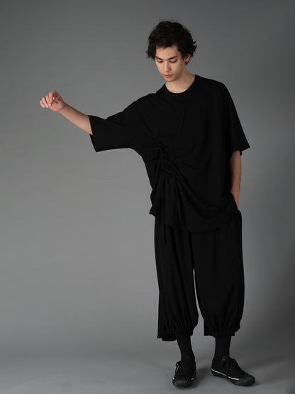 ULTIMA JERSEY SIDE GATHERED ROUND HEM T