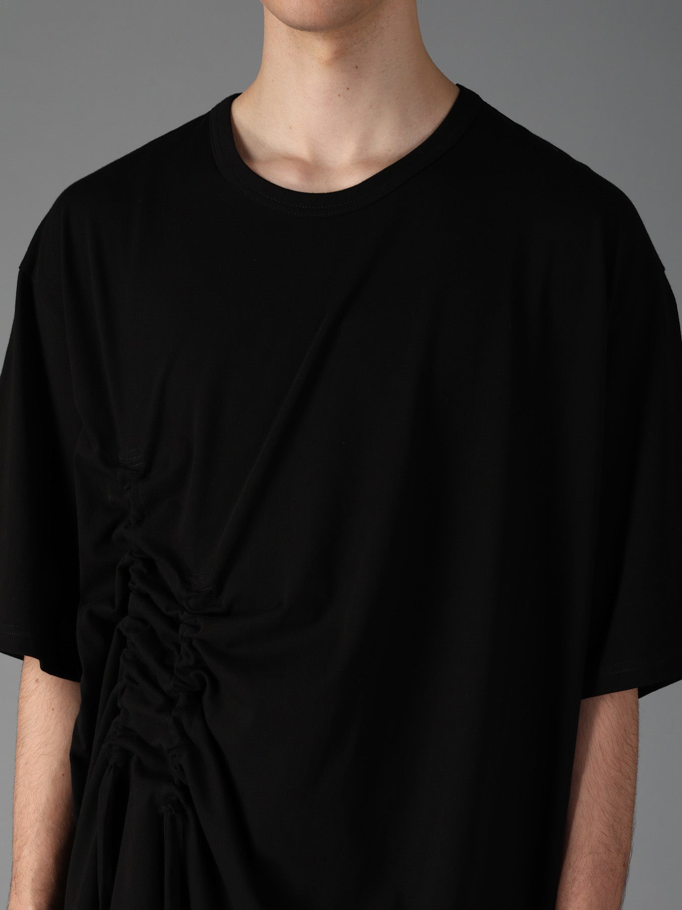 ULTIMA JERSEY SIDE GATHERED ROUND HEM T