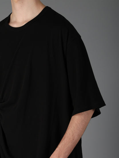 ULTIMA JERSEY SIDE GATHERED ROUND HEM T