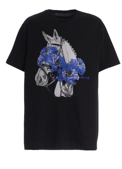 JERSEY HORSE AND BLUE PEONY T-SHIRT