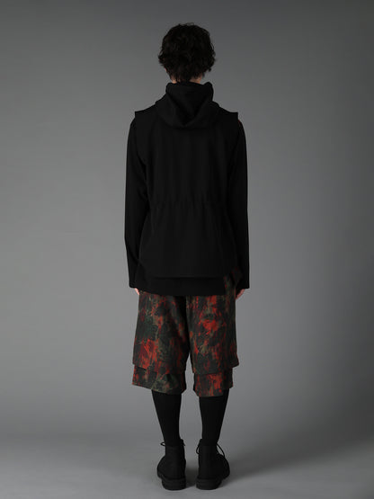 WOOL GABARDINE HOODED OUT POCKET JACKET