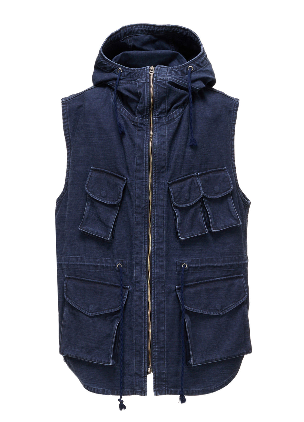 SULFUR DYED BACK SATIN HOODED OUTPOCKET JACKET