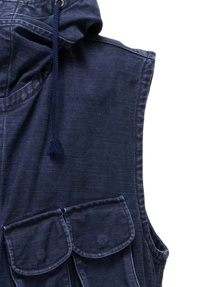 SULFUR DYED BACK SATIN HOODED OUTPOCKET JACKET