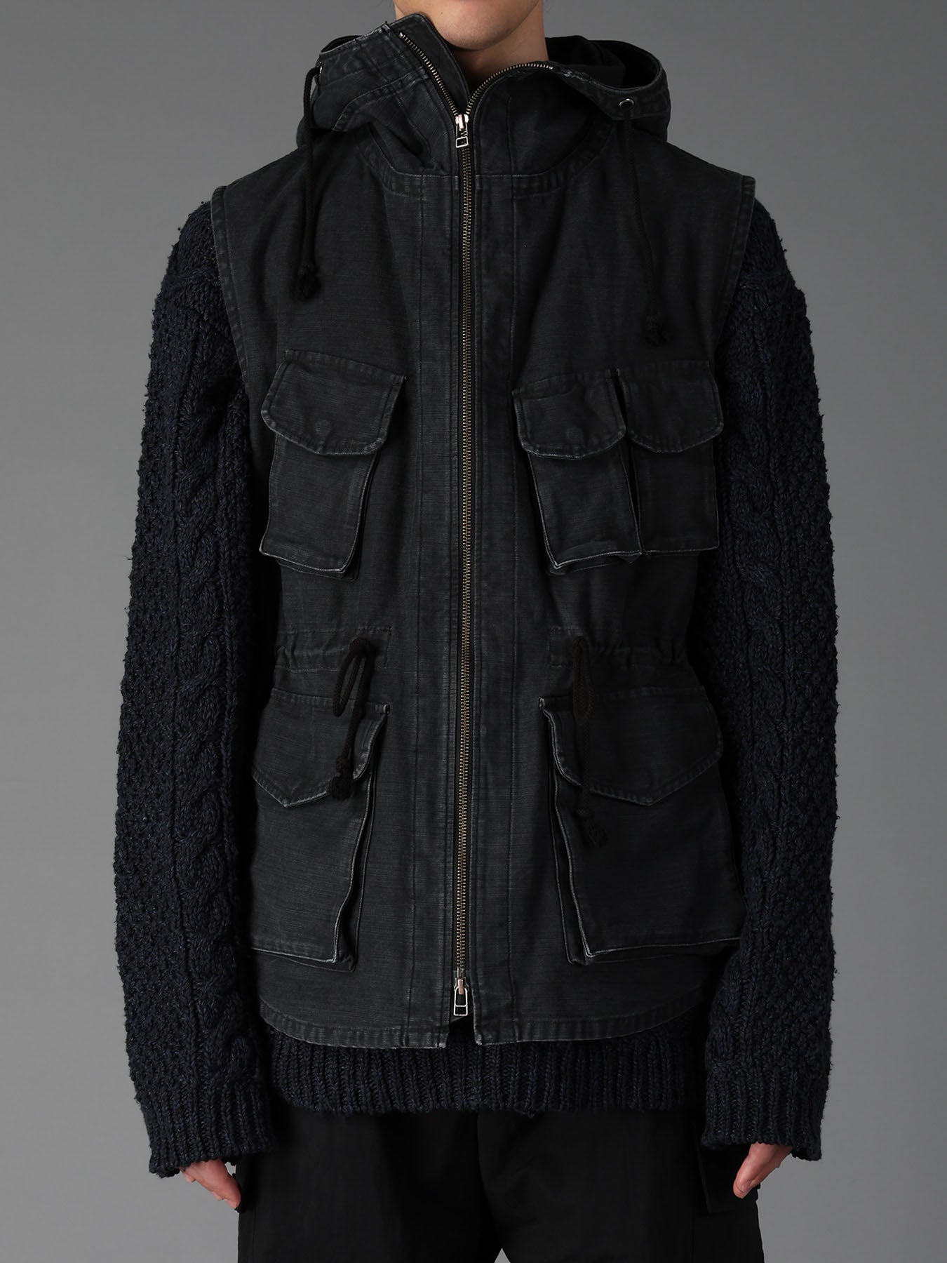 SULFUR DYED BACK SATIN HOODED OUTPOCKET JACKET – THE SHOP YOHJI