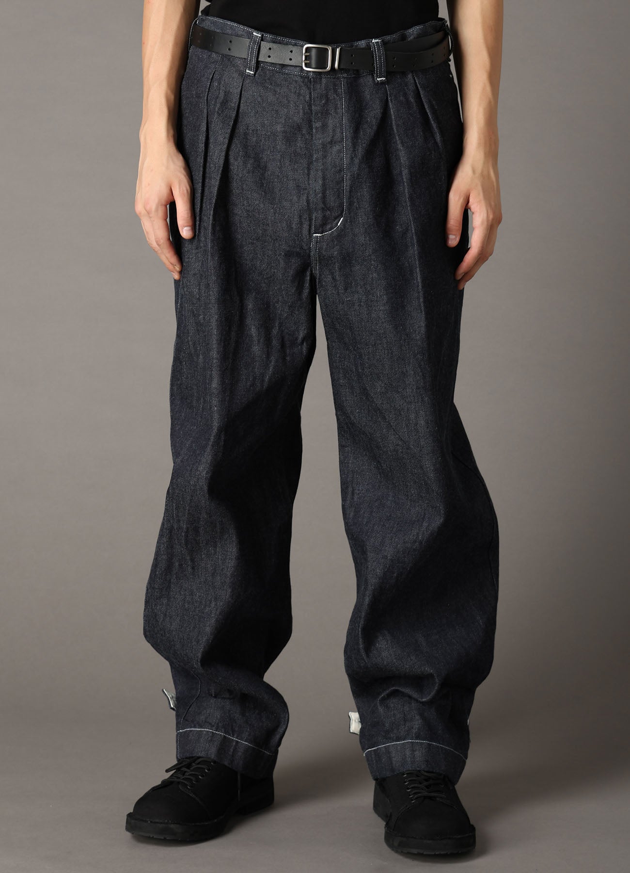 Ground Y×EDWIN 11oz INDIGO DENIM WIDE-TUCK PANTS WITH TAB DETAIL