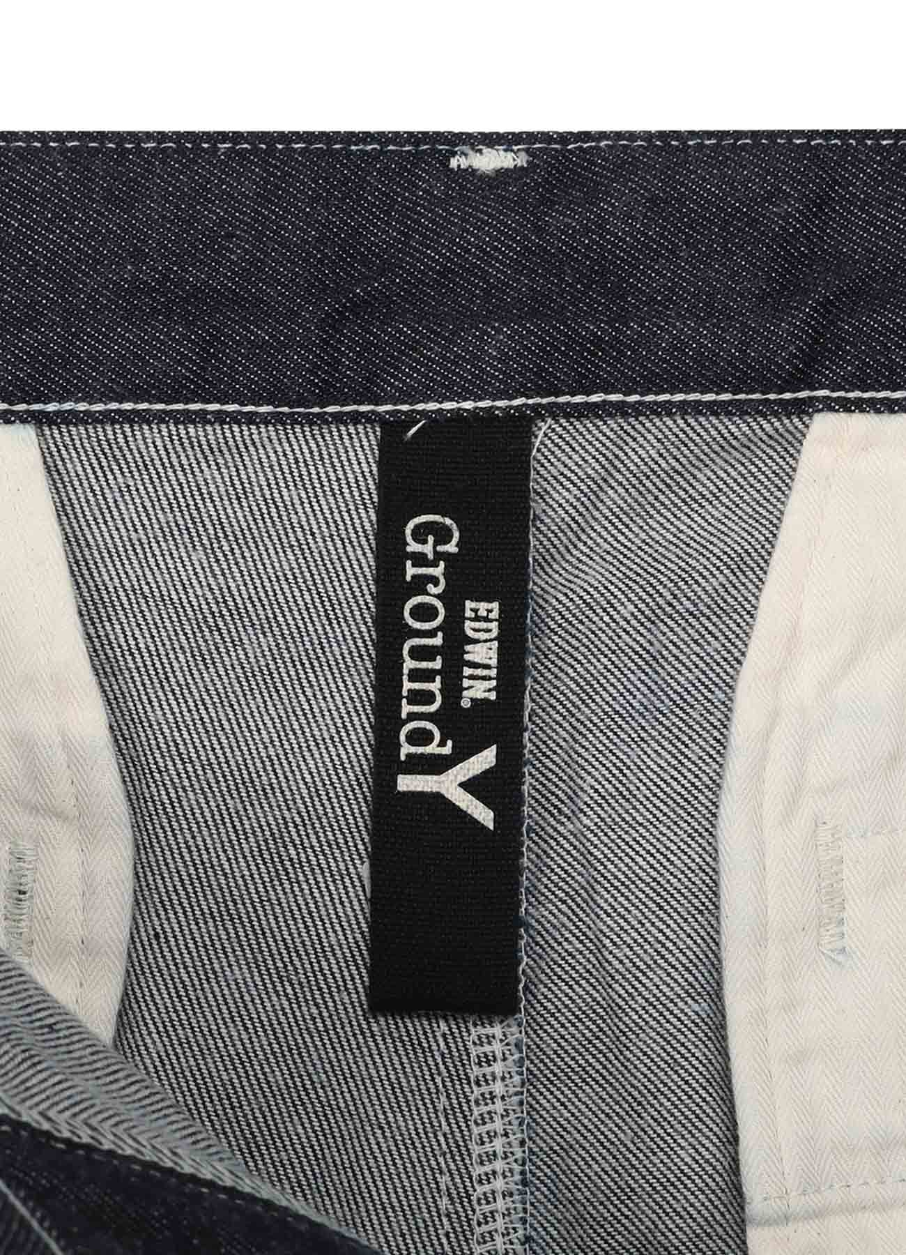 Ground Y×EDWIN 11oz INDIGO DENIM WIDE-TUCK PANTS WITH TAB DETAIL