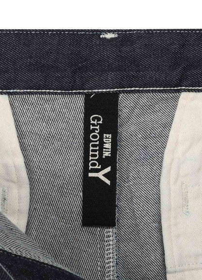 Ground Y×EDWIN 11oz INDIGO DENIM WIDE-TUCK PANTS WITH TAB DETAIL