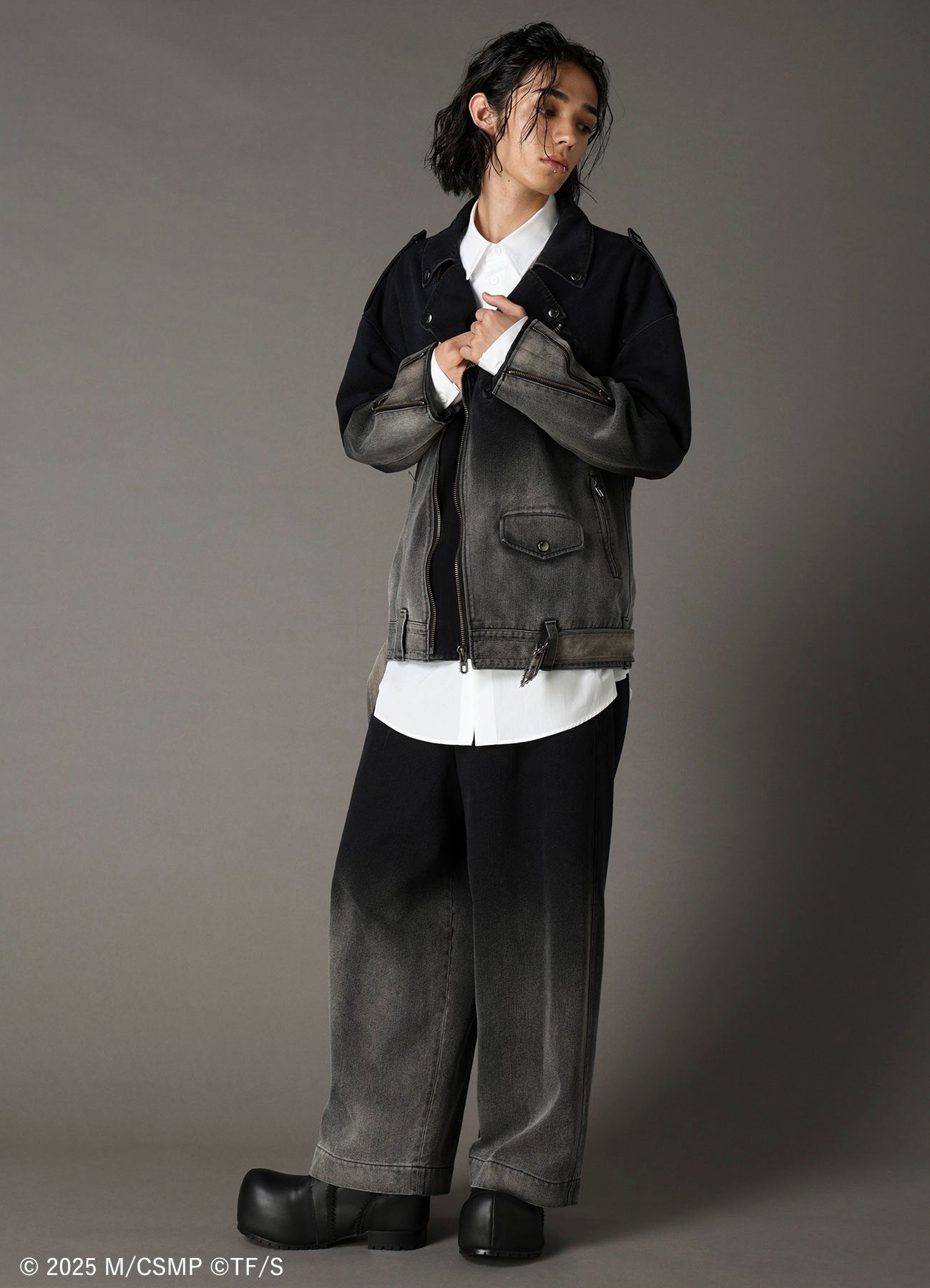 【Pre-Order】Ground Y×CHAINSAW MANCollaborate Collection BLEACH WASH CHAINSAW PANTS
