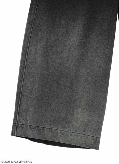 【Pre-Order】Ground Y×CHAINSAW MANCollaborate Collection BLEACH WASH CHAINSAW PANTS