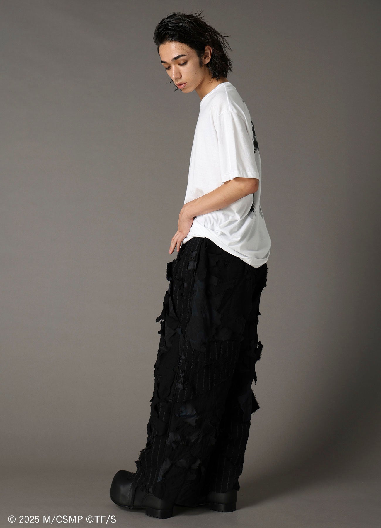 【Pre-Order】Ground Y×CHAINSAW MAN Collaborate Collection EXPLOSION CAMOUFLAGE WIDE PANTS