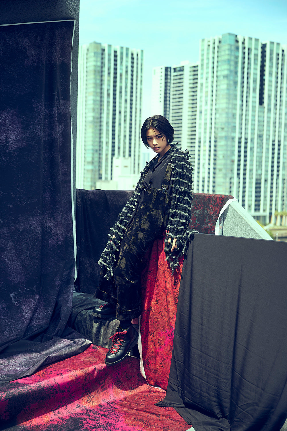 ヨウジヤマモト Ground Y Over Long Foodie YOHJI YAMAMOTO Hoodie 20SS Over Long Foodie 3 Cotton Black