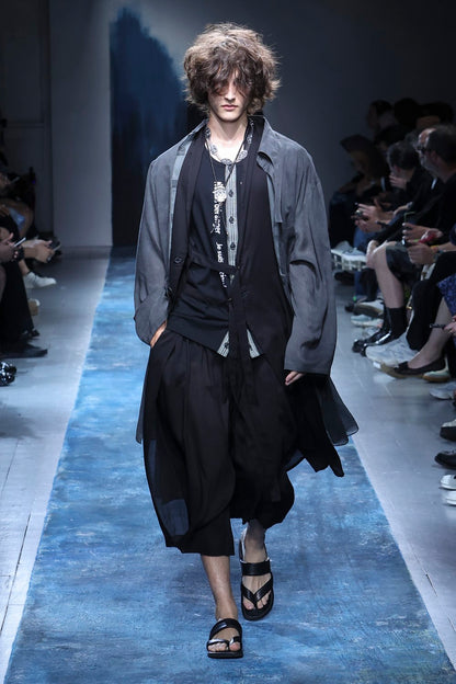 PIGMENT COATING WASH ASYMMETRIC LONG BLOUSE