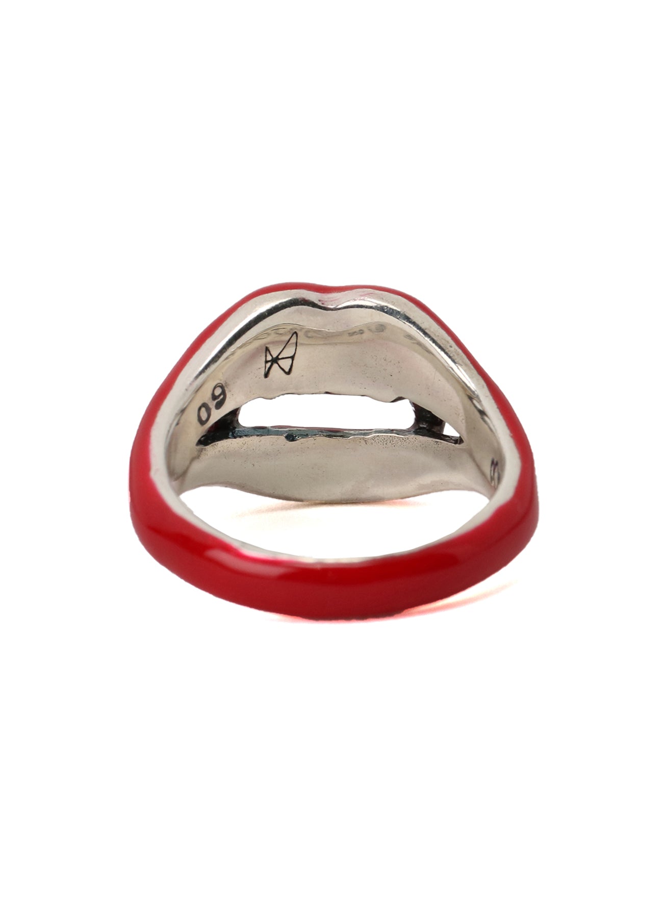 SILVER 950 VAMPIRE PINKIE RING ROUGE