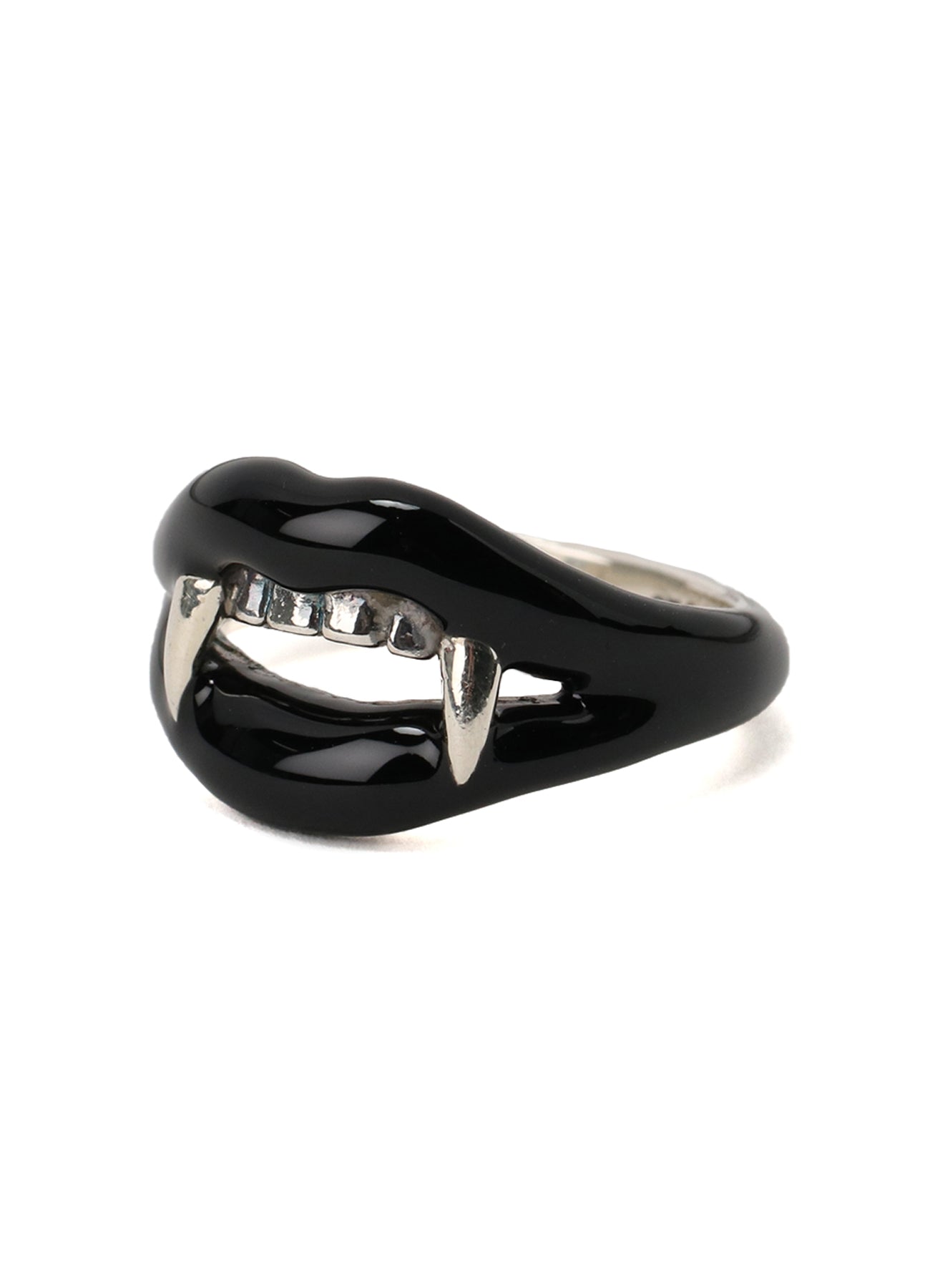 SILVER 950 VAMPIRE PINKIE RING BLACK