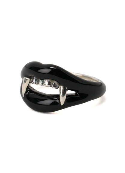 SILVER 950 VAMPIRE PINKIE RING BLACK