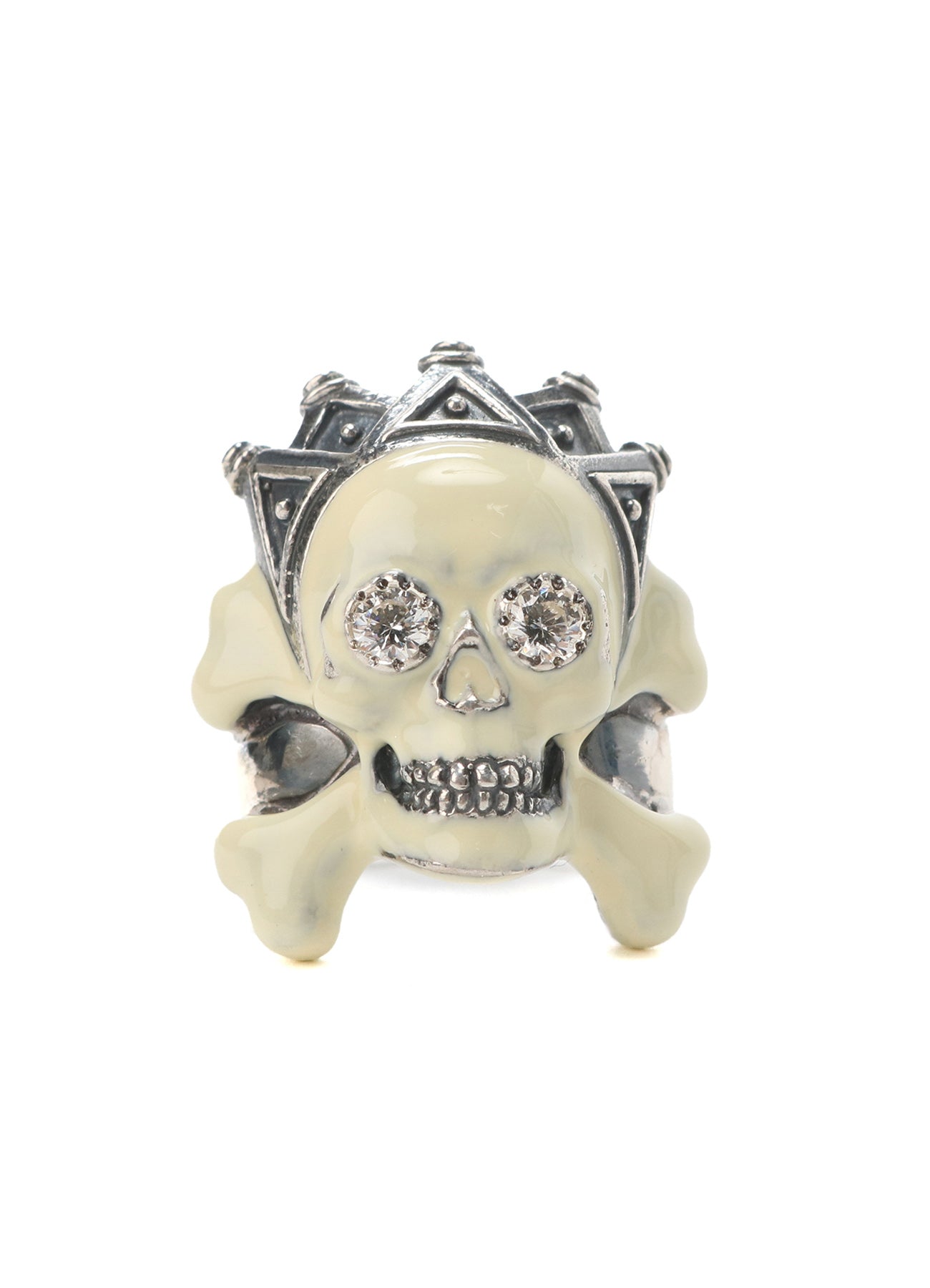 SILVER950 SKULL CROWN RING