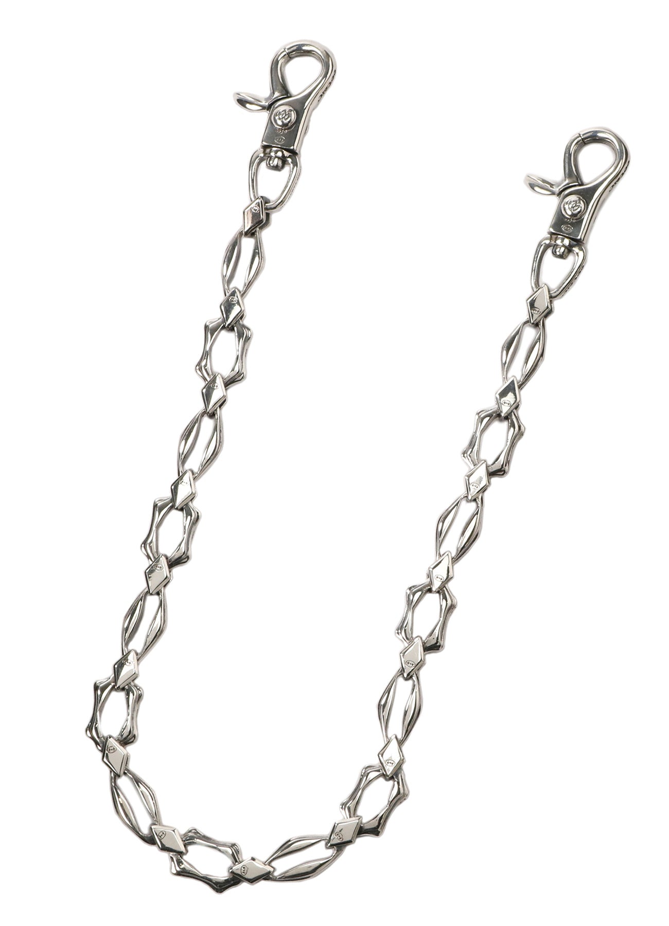 SILVER 950 DOUBLE HOOK WALLET CHAIN