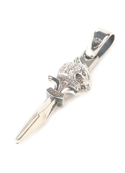 SILVER 950 WOLF DAGGAR PENDANT TOP