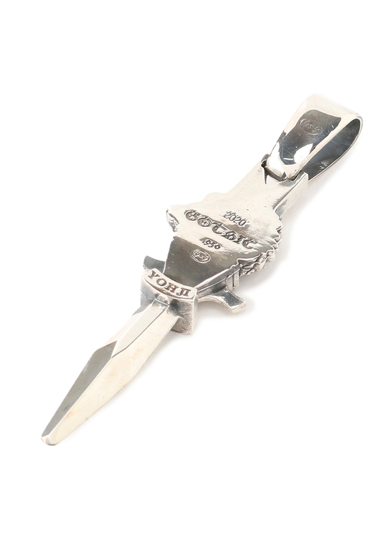 SILVER 950 WOLF DAGGAR PENDANT TOP