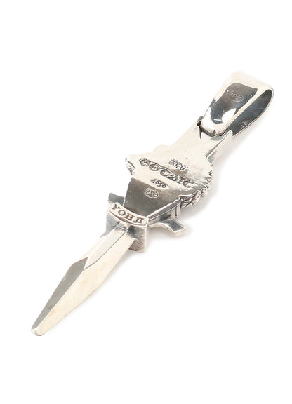 SILVER 950 WOLF DAGGAR PENDANT TOP
