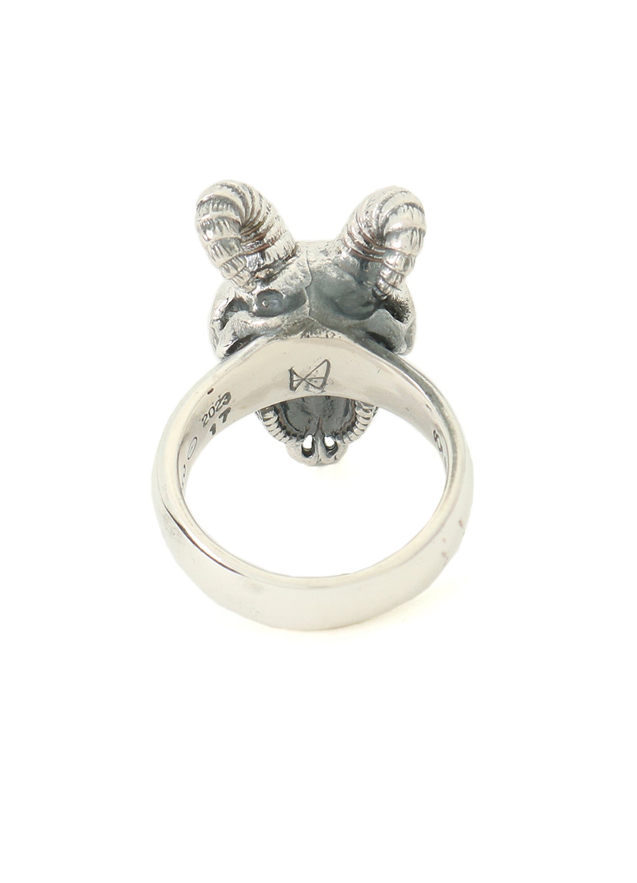 SILVER 950 GOAT SKULL RING