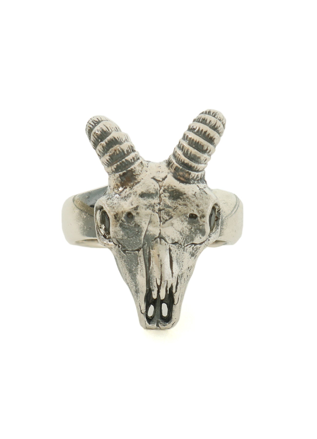 SILVER 950 GOAT SKULL RING