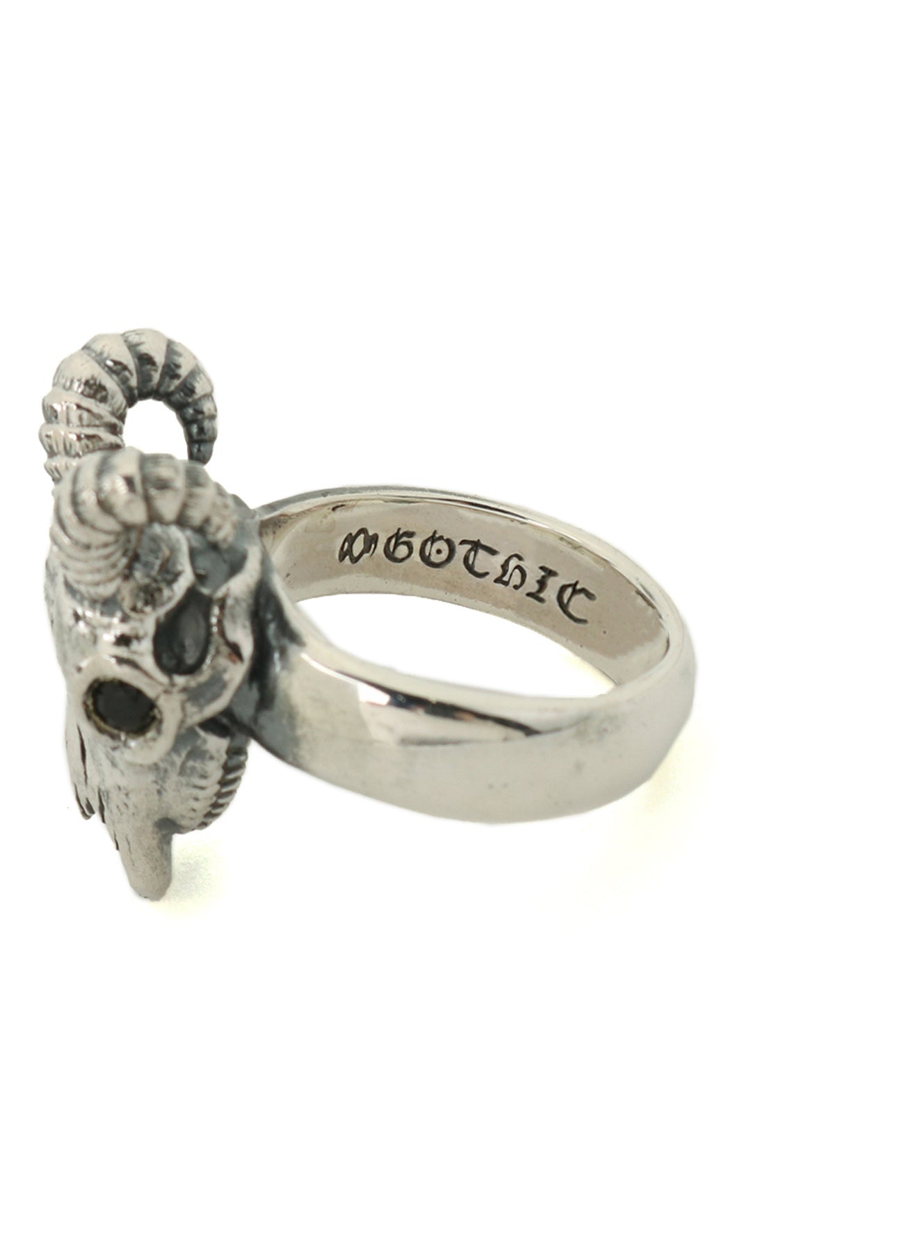 SILVER 950 GOAT SKULL RING