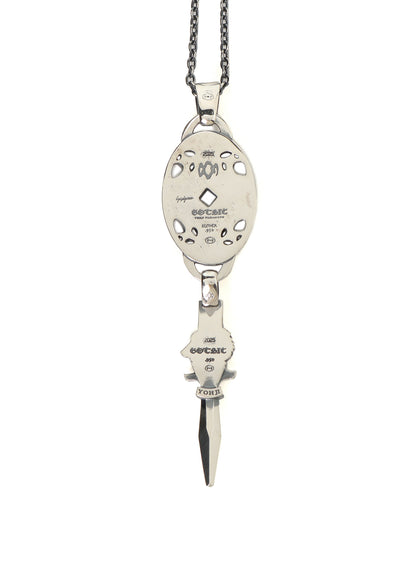 SILVER950 YY OVAL WOLF DAGGER PENDANT