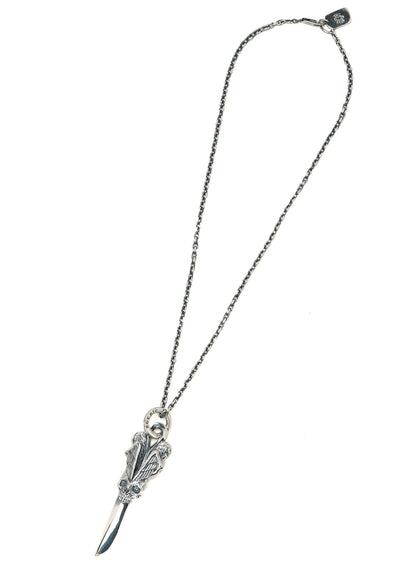 SILVER 950 SKULL DAGGER PENDANT