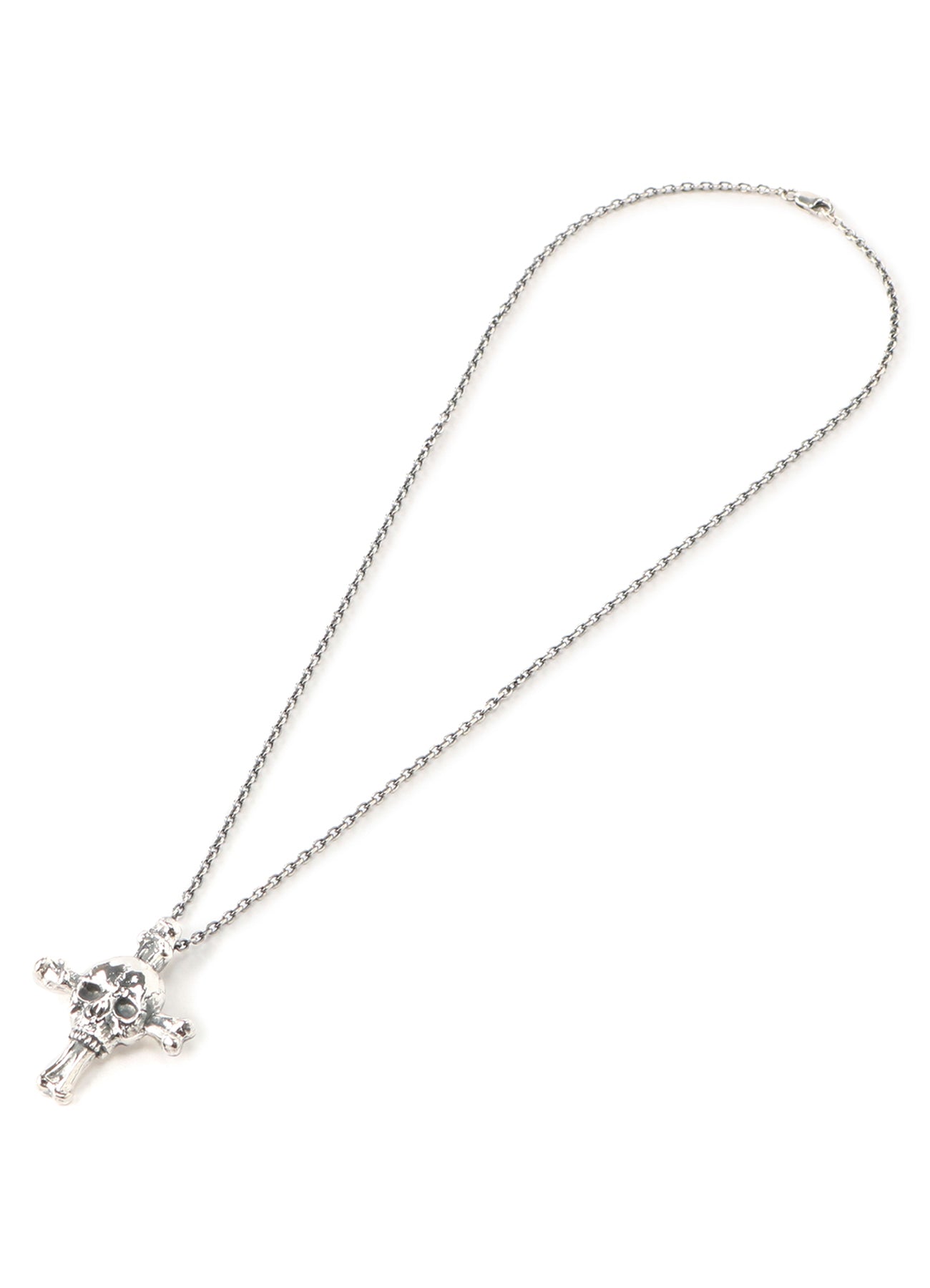 SILVER 950 SKULL CROSS PENDANT