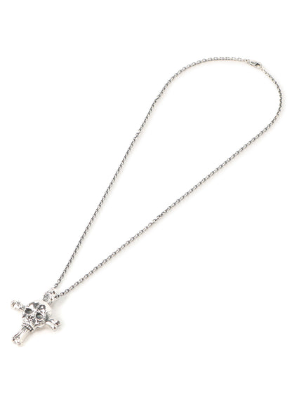 SILVER 950 SKULL CROSS PENDANT