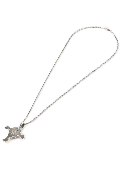 SILVER 950 SKULL CROSS PENDANT