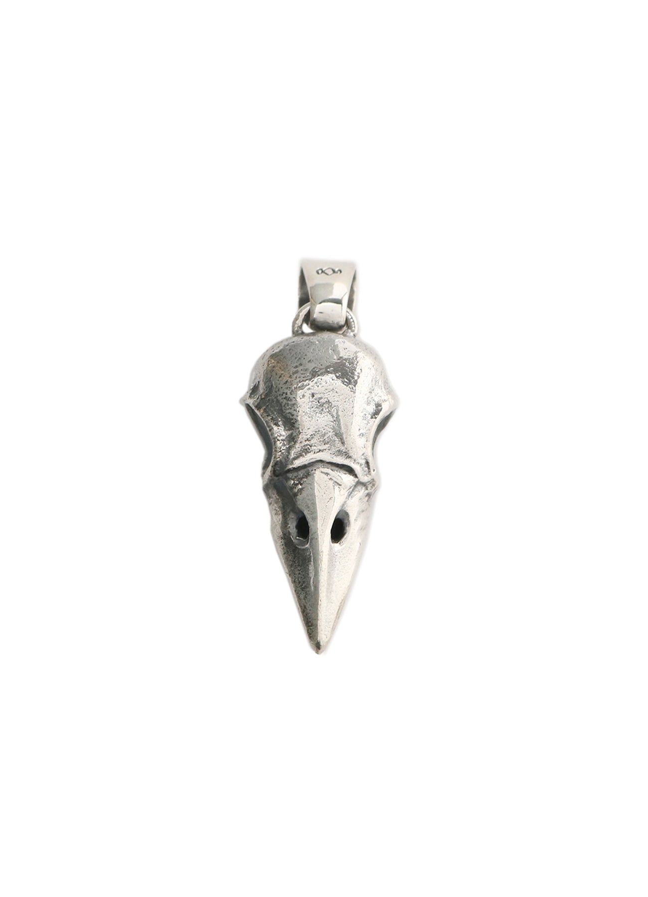 SILVER 950 CROW SKULL PENDANT