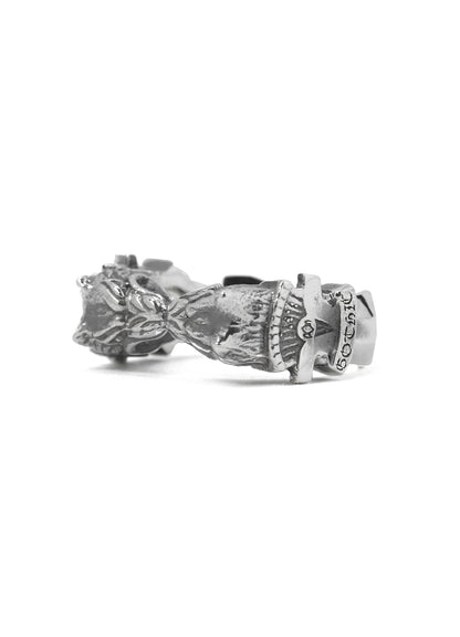 TWIN WOLF DAGGER RING