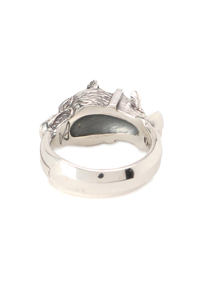 Silver 950 Wolf Dagger Ring