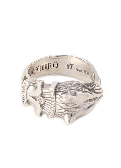 Silver 950 Wolf Dagger Ring