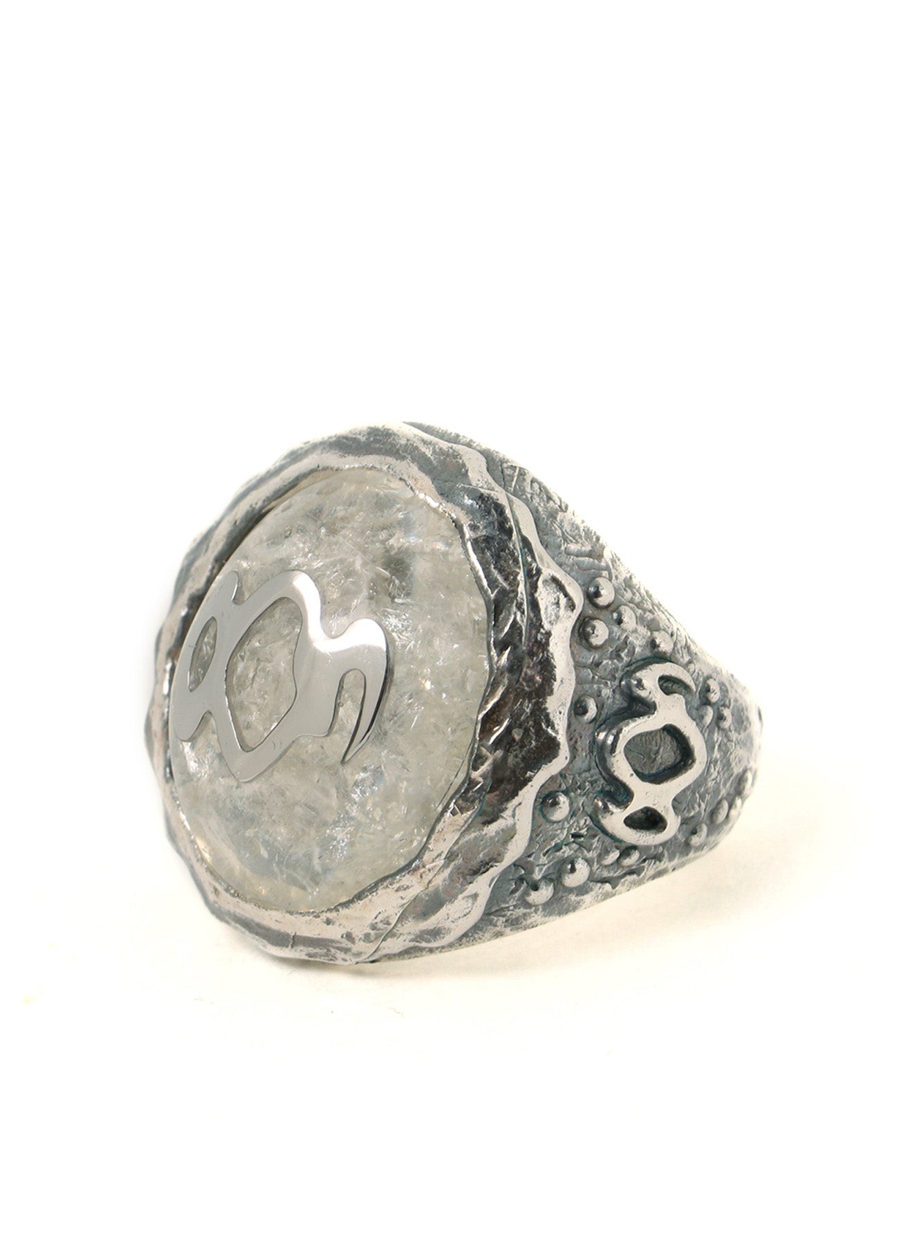 SILVER 950 GOTHIC OVAL RING UV