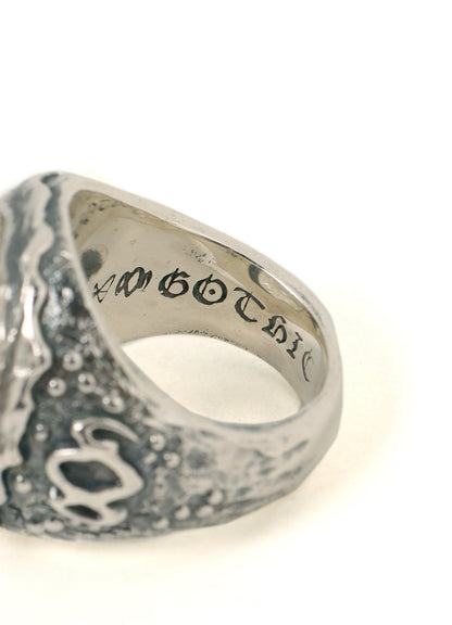 SILVER 950 GOTHIC OVAL RING UV