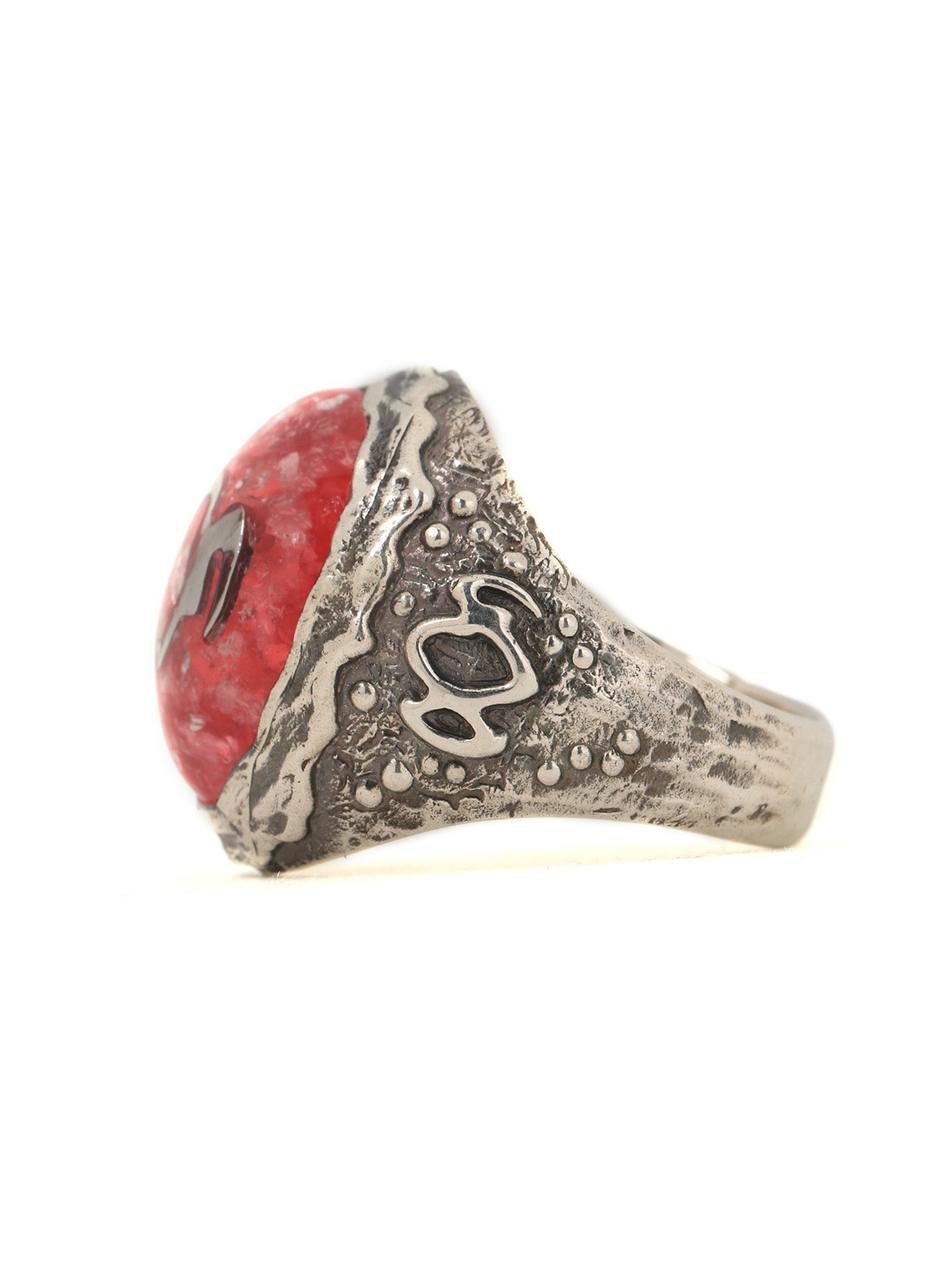 SILVER 950 GOTHIC OVAL RING UV