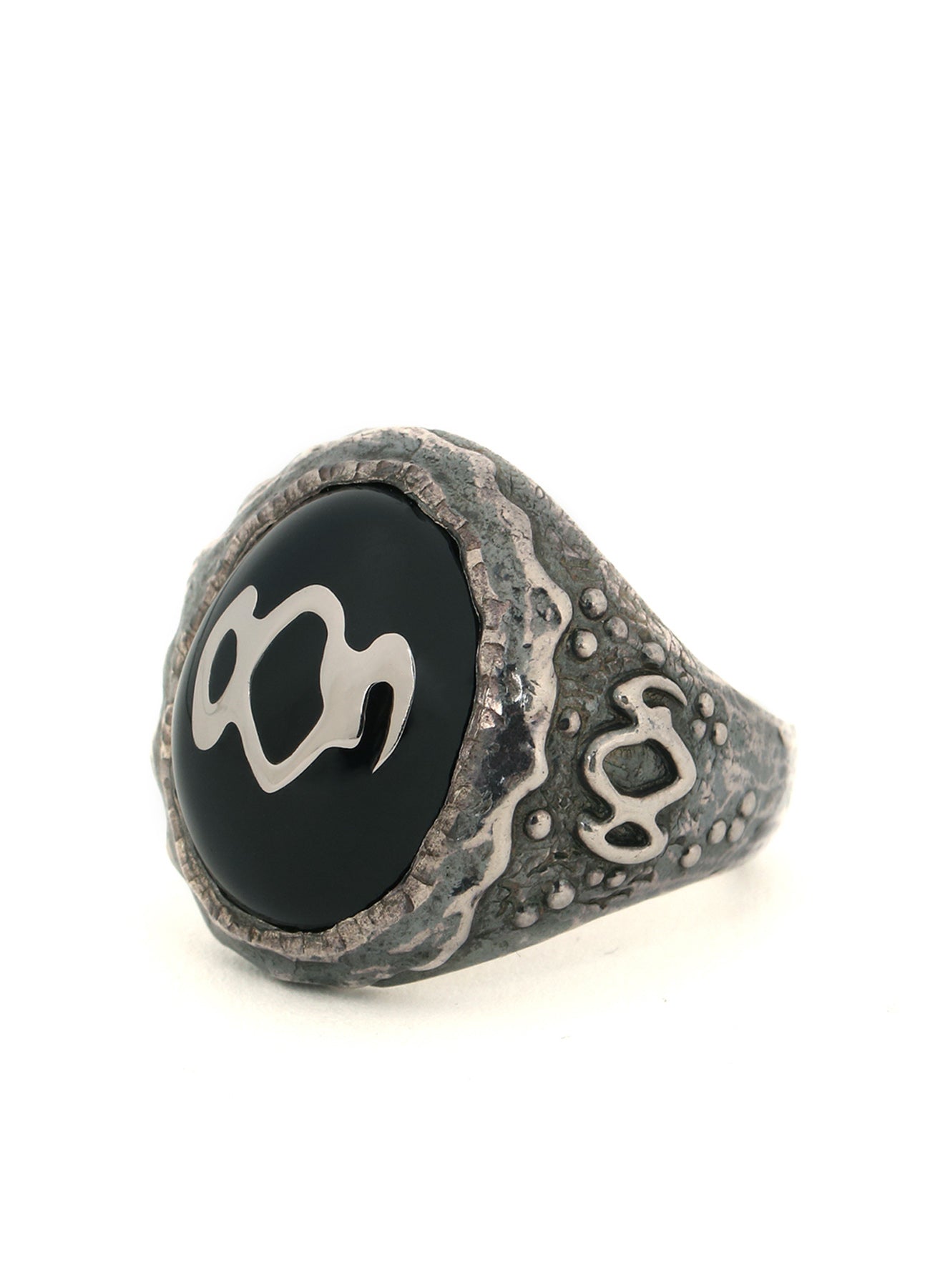 SILVER 950 GOTHIC OVAL RING