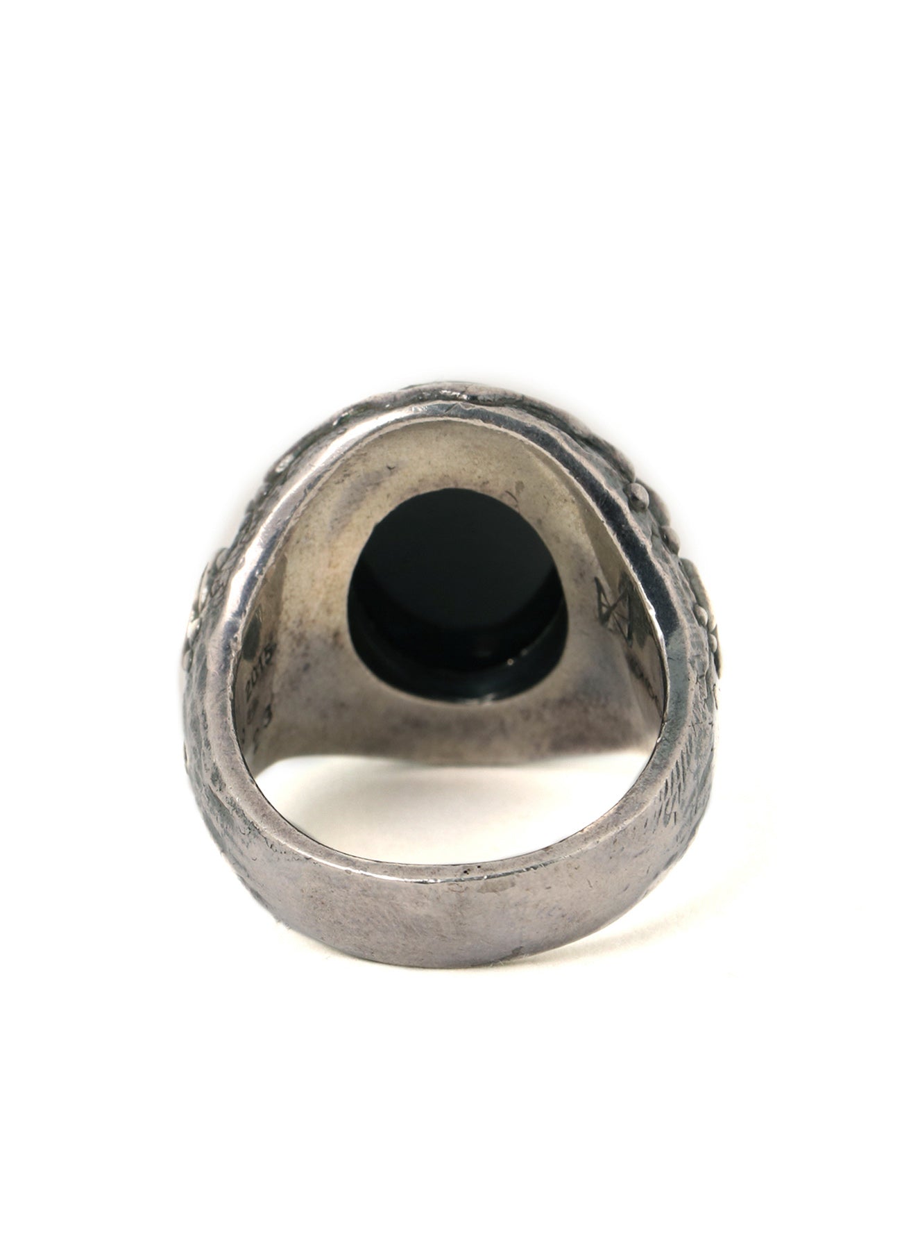 SILVER 950 GOTHIC OVAL RING