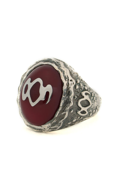 SILVER 950 GOTHIC OVAL RING