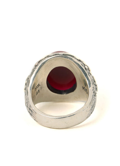 SILVER 950 GOTHIC OVAL RING