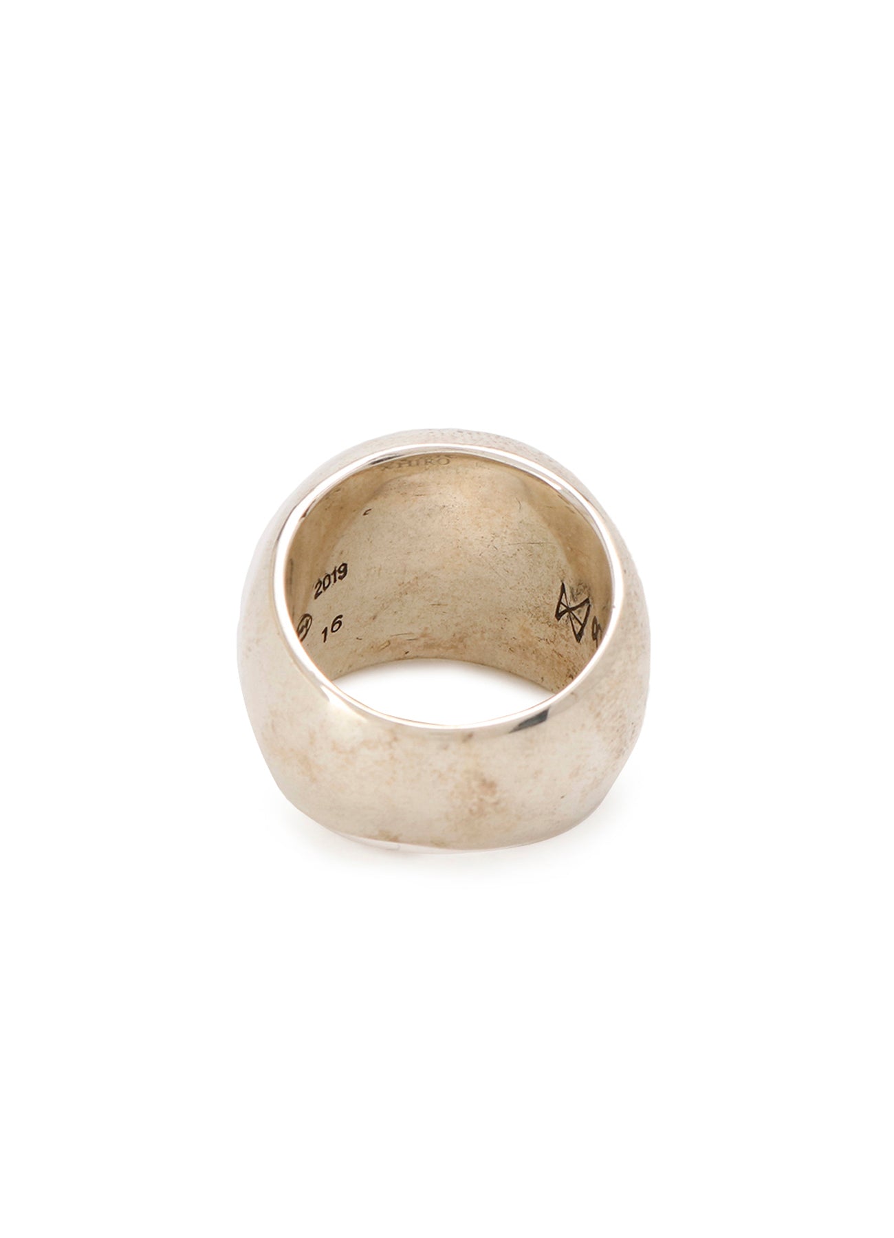 SILVER 950 LILY-ANCHOR OVAL RING