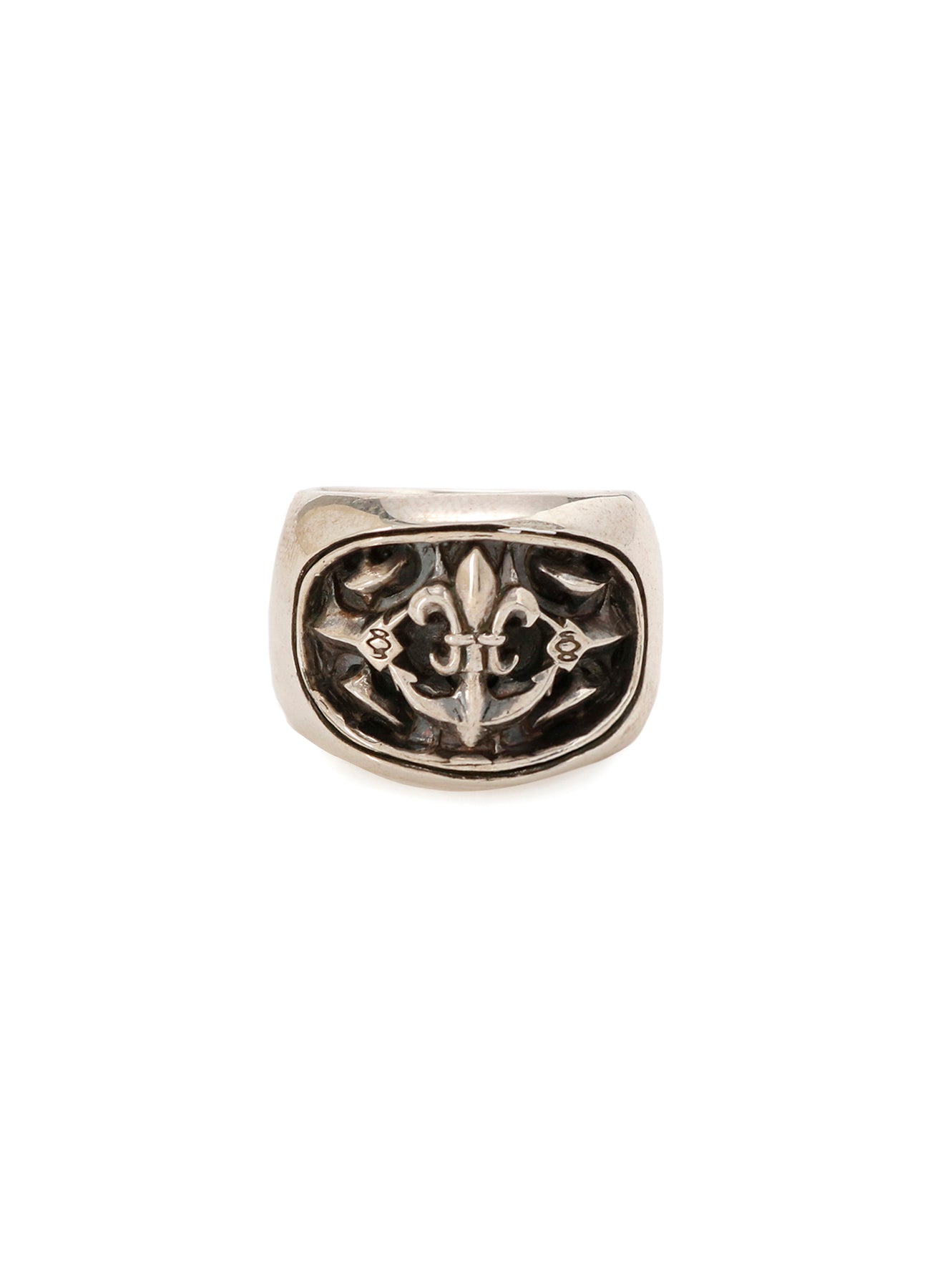 SILVER 950 LILY-ANCHOR OVAL RING
