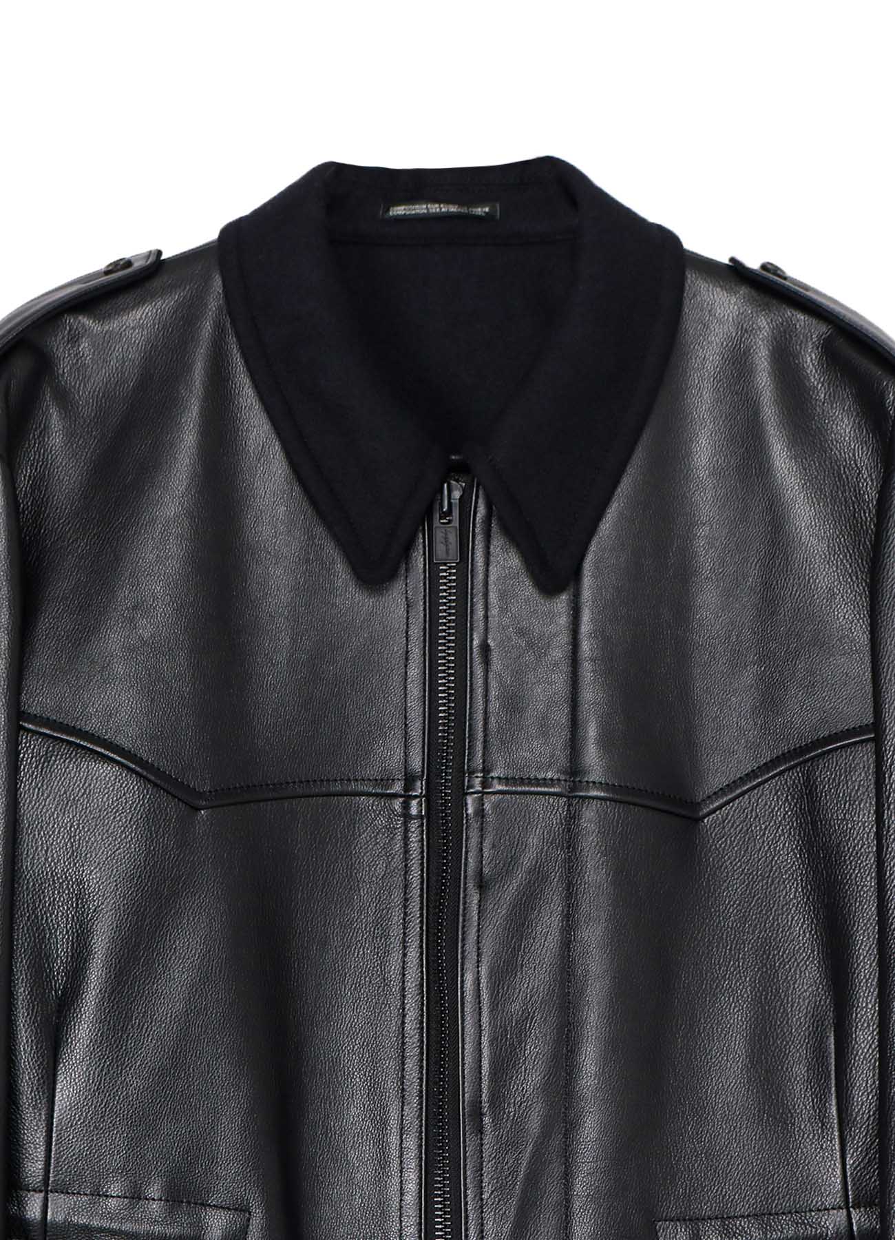 BUFFALO LEATHER FASTENER BLOUSON