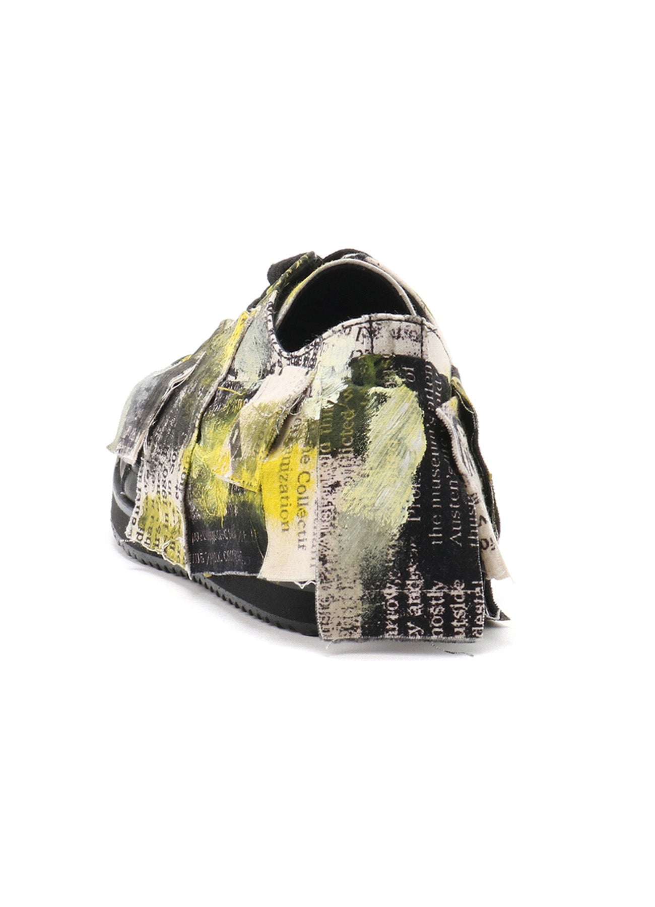 COTTON NEWSPAPER PRINT YELLOW PAINT SNEAKER