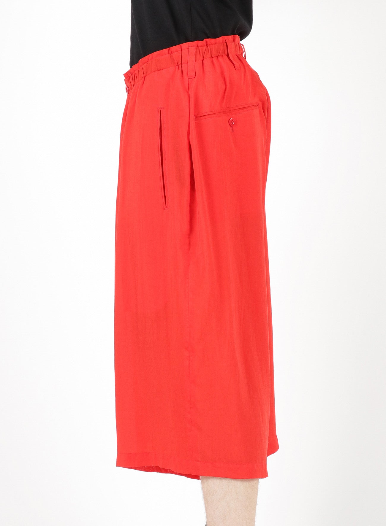 SILK CRAPE DECHINE+RED CELLULOSE LAWN COVER PANTS