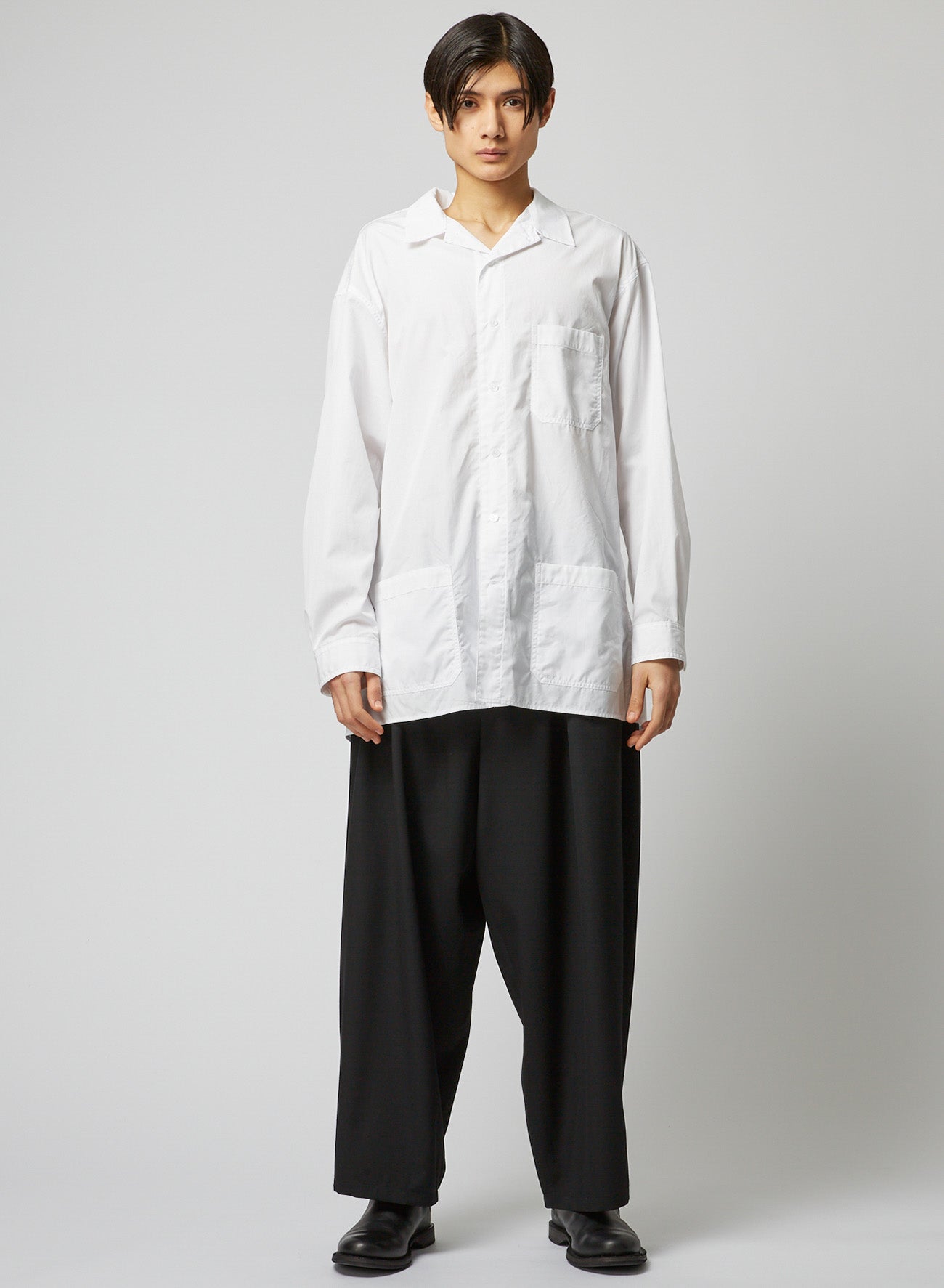 3-POCKET OPEN COLLAR SHIRT