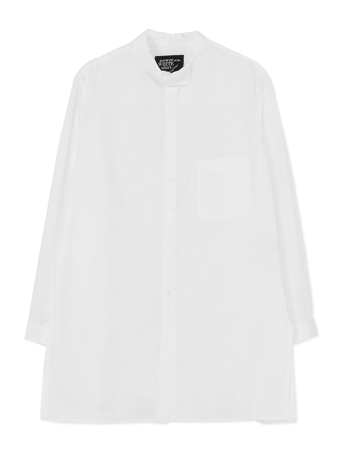 COTTON BROADCLOTH ASYMMETRIC COLLAR SHIRT